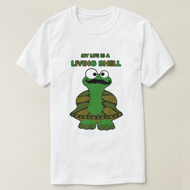Moustache Turtle Living Shell T-Shirt (Design Front)