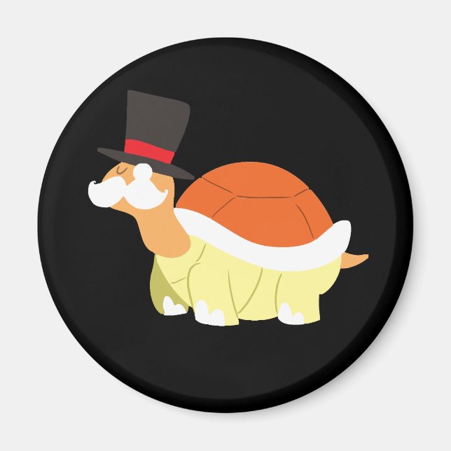 Moustache Turtle Magnet (Front)