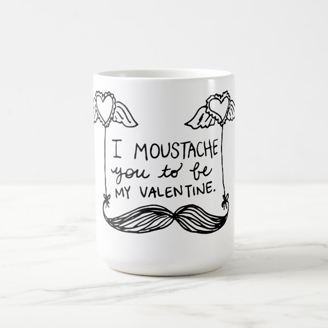 Moustache Valentine Coffee Mug (Center)