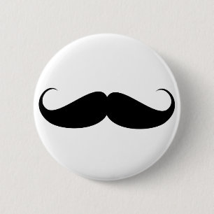 moustache vintage symbol illustration 6 cm round badge