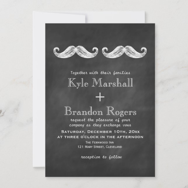 Moustache Wedding Invitation (Front)