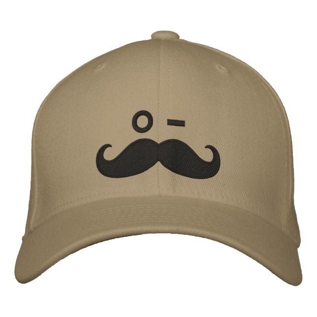 Moustache WINK Embroidered Hat (Front)