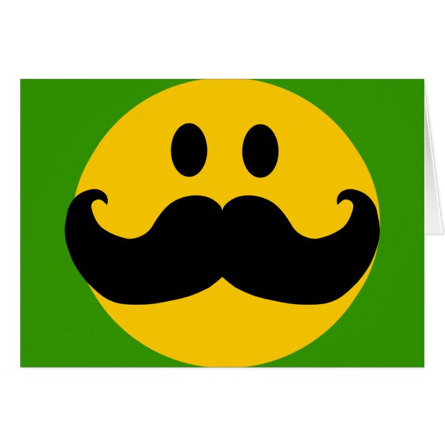 Moustache Yellow Happy Face (Front Horizontal)