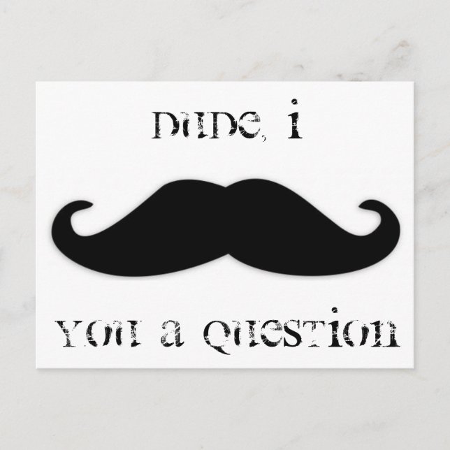 Moustache you a question invitation (Front)