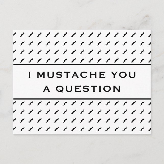 Moustache You A Question Mod Stripe Postcard (Front)