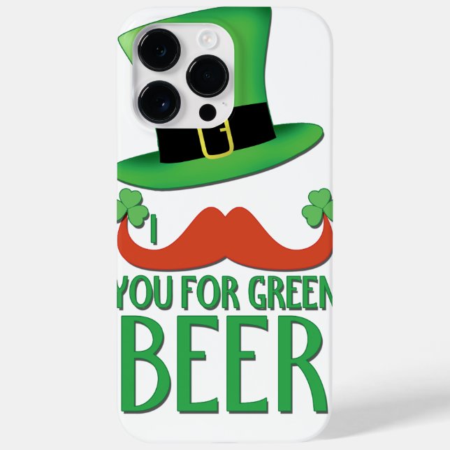 moustache you for green beer ginger moustache clov Case-Mate iPhone case (Back)