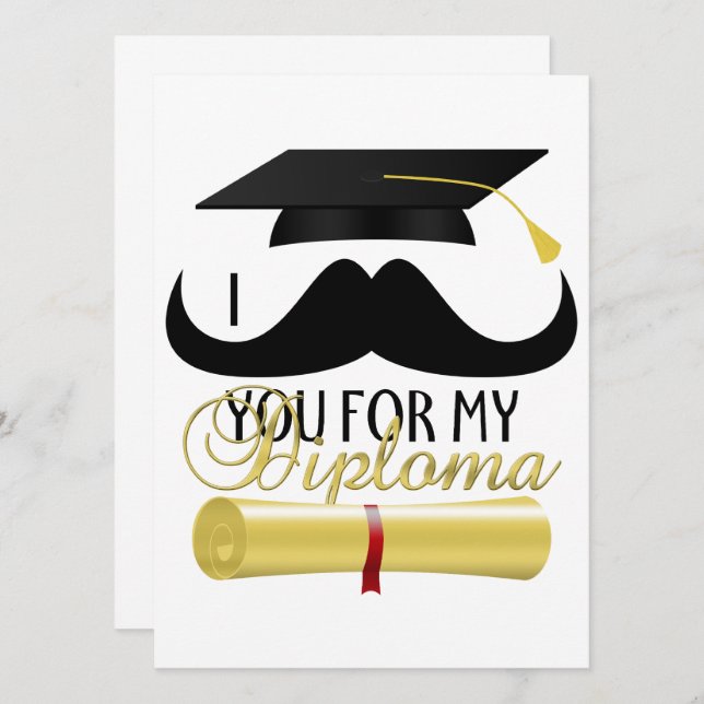 Moustache you for my Diploma Graduation Invitation (Front/Back)