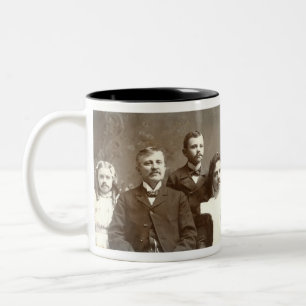 Moustached Ancestors Two-Tone Coffee Mug