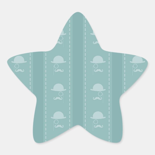 Moustaches and Hats Star Sticker (Front)