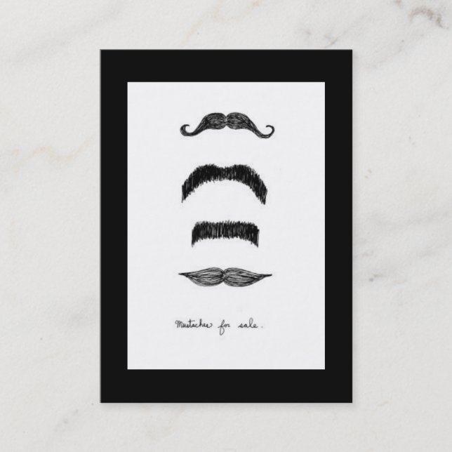Moustaches For Sale Vertical Chubby Business Card (Front)