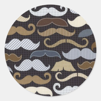 Moustaches & More Moustaches Classic Round Sticker