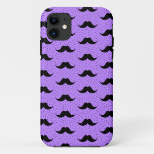 Moustaches Pattern Lilac iPhone 11 Case