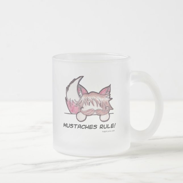 Moustaches Rule Frosted Mug (Right)