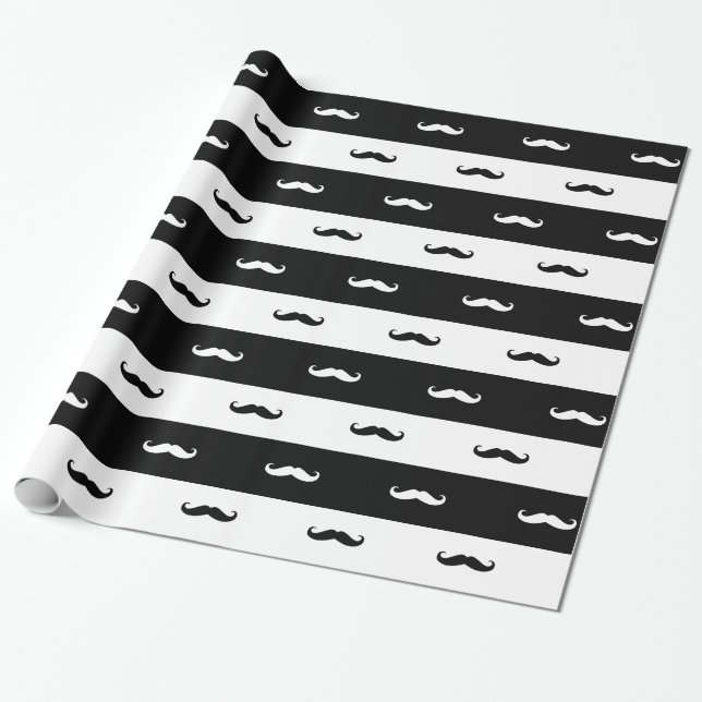 Moustaches Wrapping Paper (Unrolled)