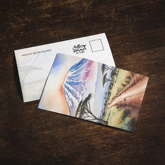 Mout Kilimanjaro Tanzania Watercolor Postcard (Creator Uploaded)