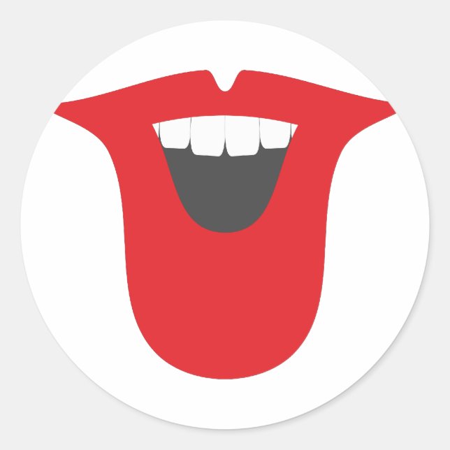 mouth lips classic round sticker (Front)
