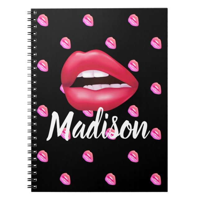 Mouth Lipstick Makeup Beauty Custom Personalised Notebook (Front)