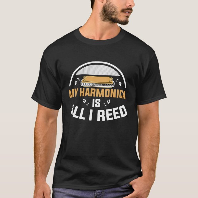 Mouth Organ Harmonica Player T-Shirt (Front)