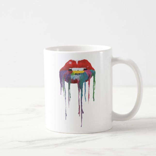 Mouth painting Kiss Art Coffee Mug (Right)