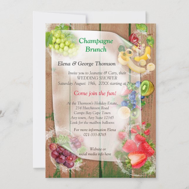 Mouth-watering Tropical Fruits Invitation (Front)