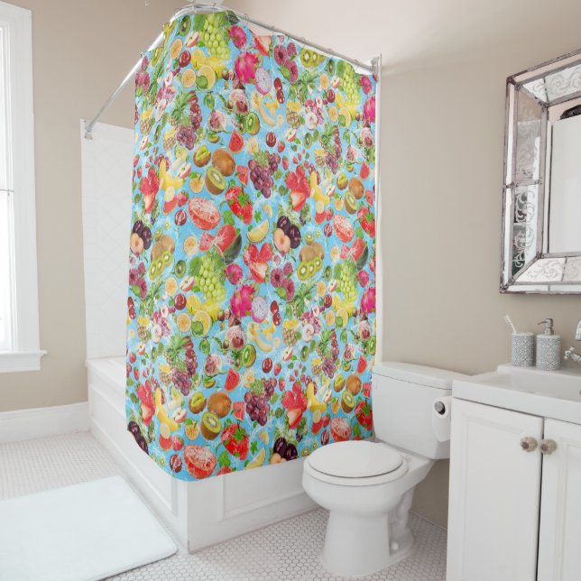 Mouth-watering Tropical Fruits Shower Curtain (In Situ)