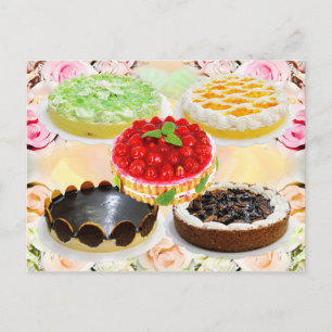 Mouthwatering cakes postcard