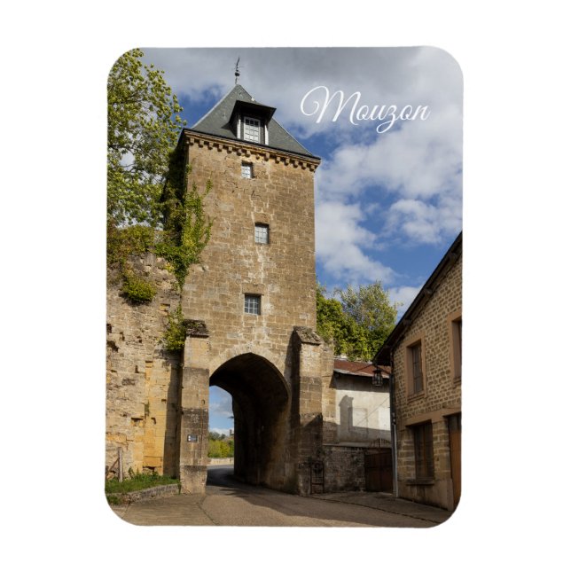 Mouzon Mediaeval Gatehouse, France Magnet (Vertical)