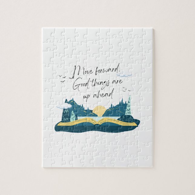 Move Forward Good Things Are Up A Head Puzzle (Vertical)