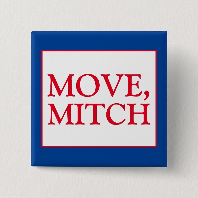 Move Mitch McConnell Senate Vote Blue Election 15 Cm Square Badge (Front)