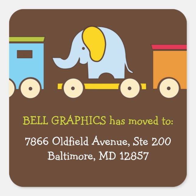 Move Notice Square Stickers (Front)