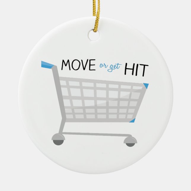 Move Or Get Hit Ceramic Tree Decoration (Front)