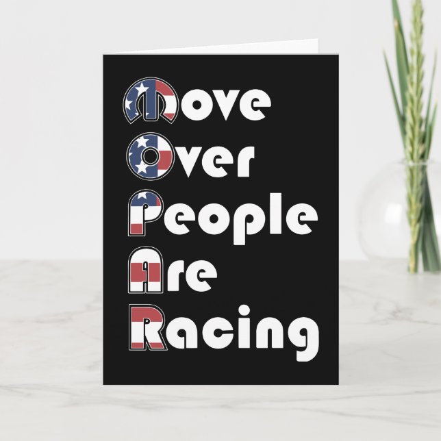 move over people are racing american t-shirts holiday card (Front)