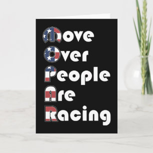 move over people are racing american t-shirts holiday card
