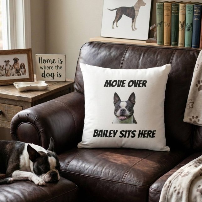 Move Over The Dog Sits Here Funny Custom Dog  Cushion (Creator Uploaded)