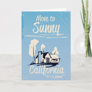 Move to sunny California vintage poster Holiday Card
