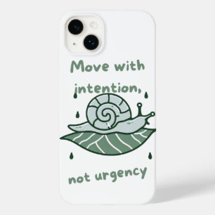 Move with Intention – Snail Quote Art Case-Mate iPhone 14 Plus Case
