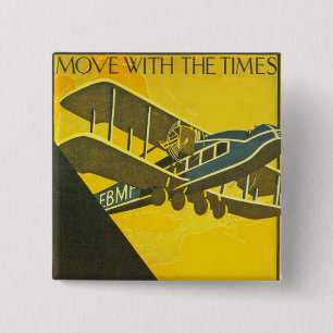 Move With the Times 15 Cm Square Badge