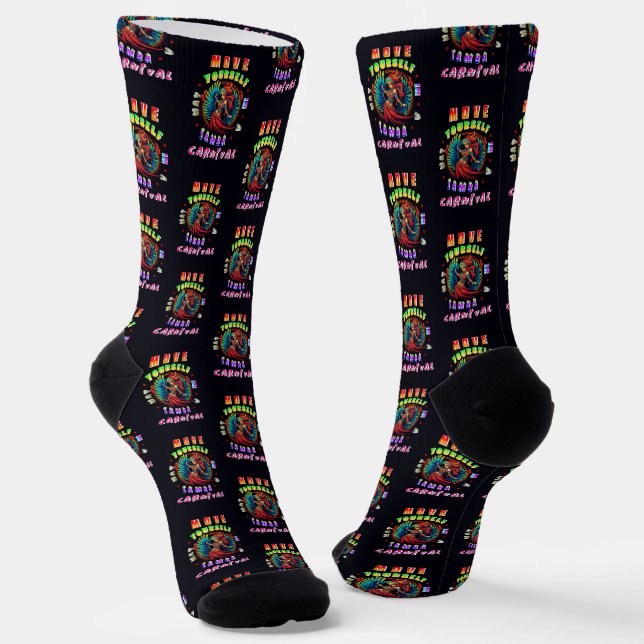 Move Yourself In A Samba Way Carnival Socks (Angled)