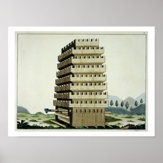 Moveable tower with outer galleries and an additio poster (Front)