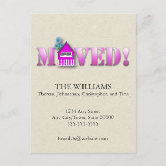 Moved Announcement (Purple) Postcard
