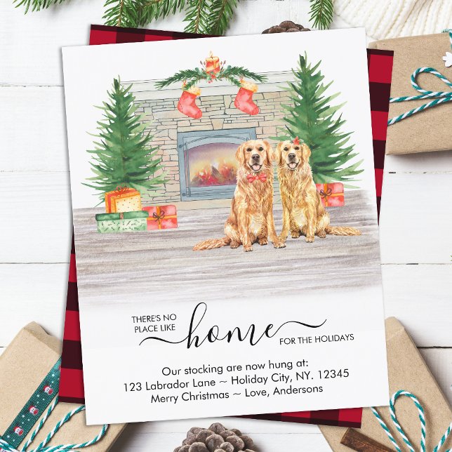 Moved Golden Retriever Holiday Moving Announcement (Creator Uploaded)