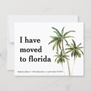 Moved to Florida Palm Trees New Address Announcement