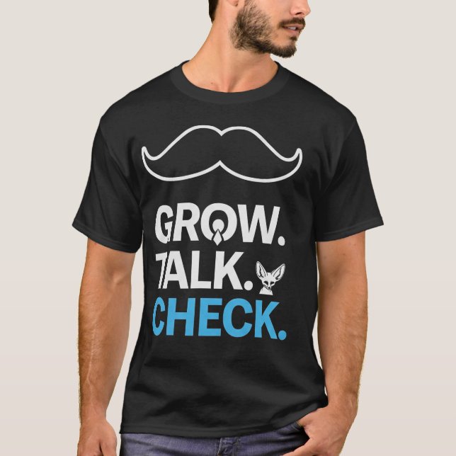 Movember Awareness Moustache Design T-Shirt (Front)