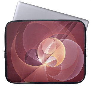 Movement Abstract Modern Wine Red Pink Fractal Art Laptop Sleeve