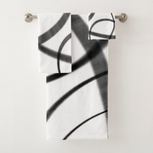 Movement in Black and White  Bath Towel Set
