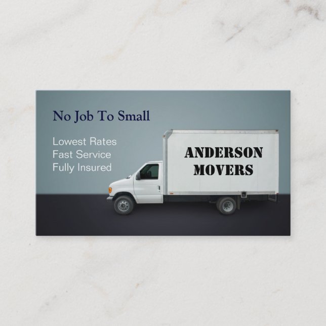 Mover or Moving Company Business Card (Front)