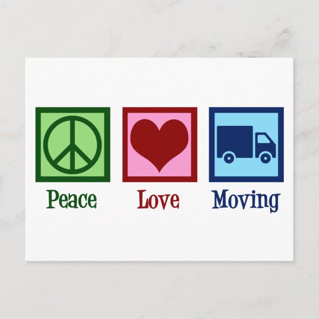 Mover Peace Love Moving Company Truck Postcard (Front)