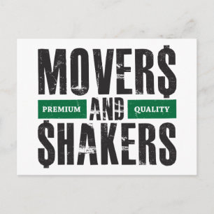 Movers and Shakers - Green Postcard