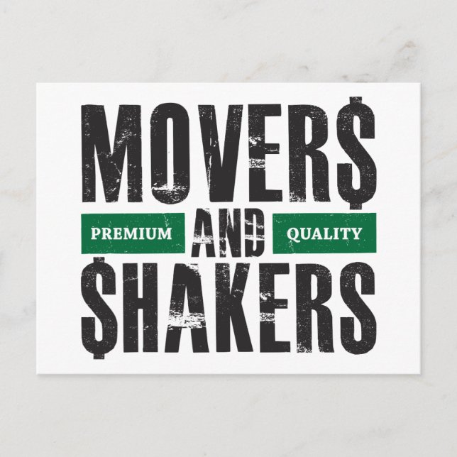 Movers and Shakers - Green Postcard (Front)