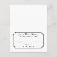 Movie Admission Ticket Black and White Placecard